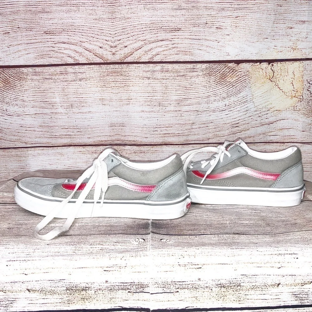 Vans Pink/Gray Old Skool Lace Up Low Top Sneakers Size 5